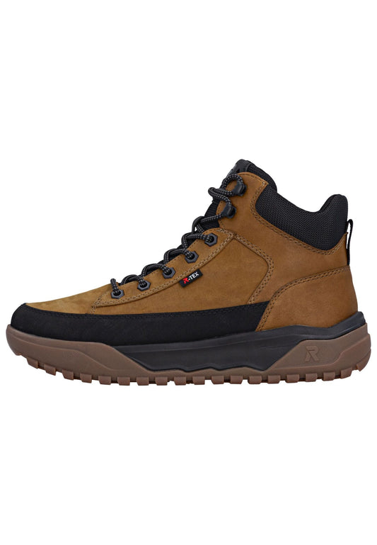 Rieker Stiefelette Lederimitat Braun/Schwarz Warmfutter