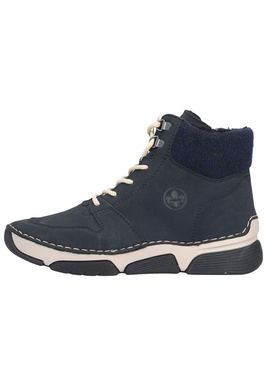 Rieker Stiefelette Lederimitat/Textil Pazifik Warmfutter
