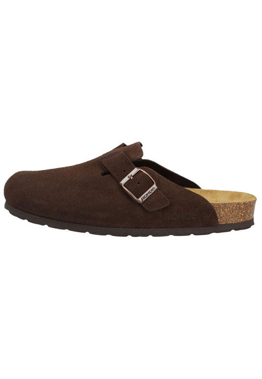 Rohde Pantoletten Veloursleder Mocca