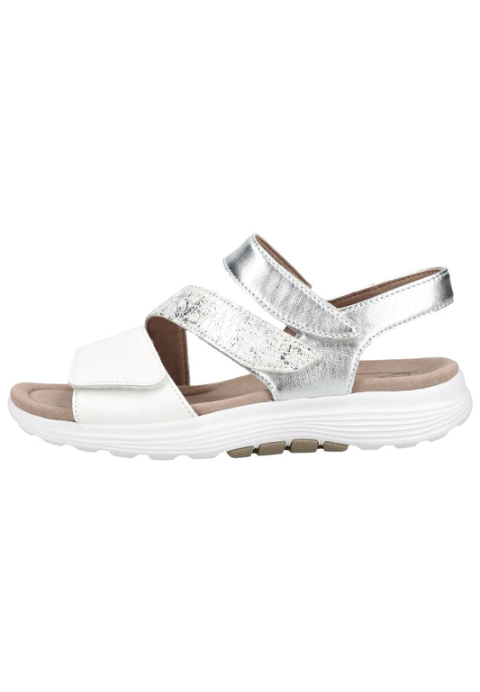 rollingsoft Sandalen Leder Silber/Weiß