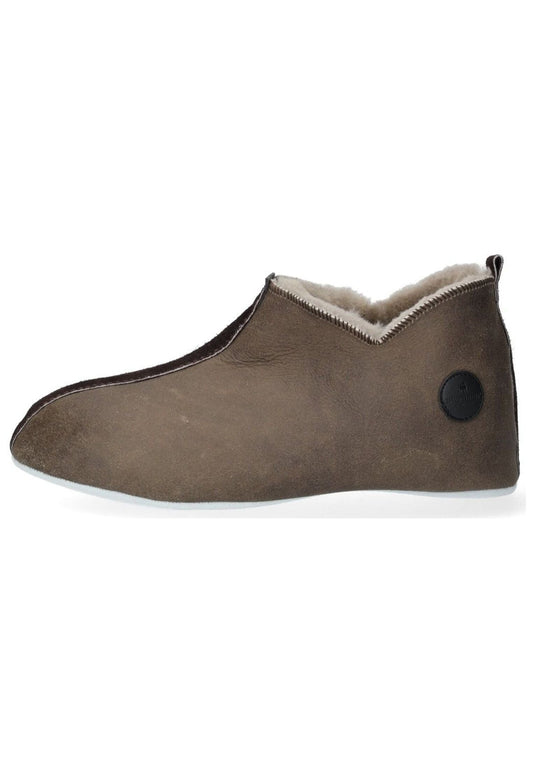 Shepherd Hausschuhe Lammfell Stone Warmfutter