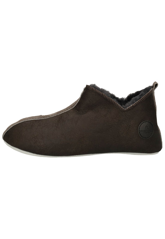 Shepherd Hausschuhe Leder Dunkelgrau