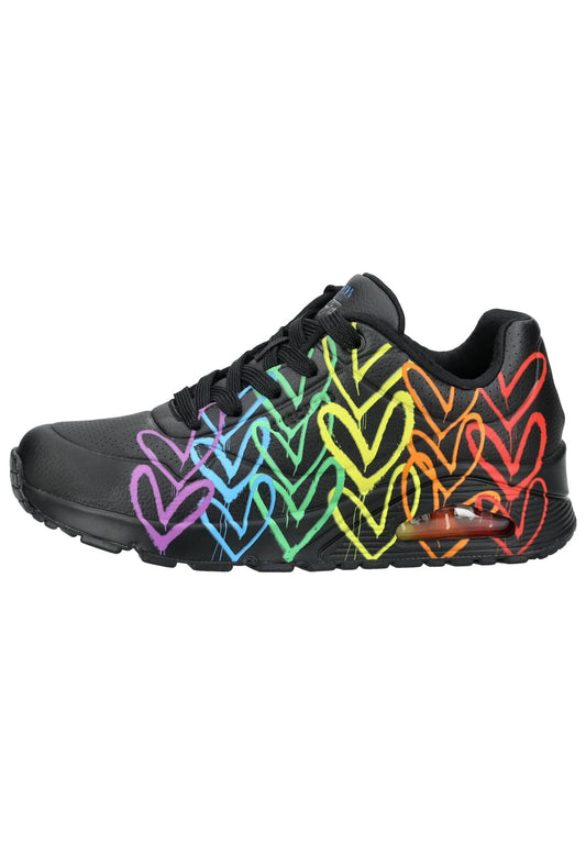 Skechers Sneaker Lederimitat Schwarz Multi