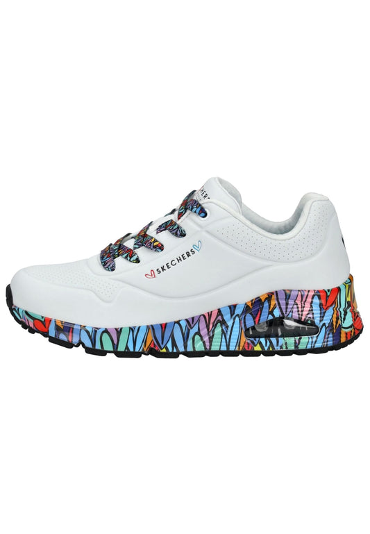 Skechers Sneaker Lederimitat Weiß Kombi
