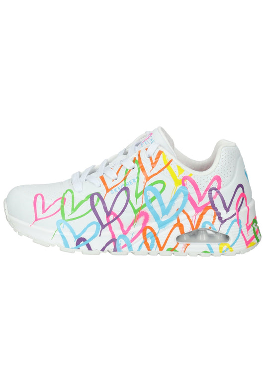 Skechers Sneaker Lederimitat Weiß Kombi