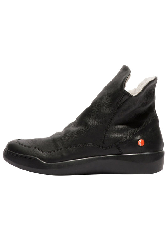 softinos Stiefelette Leder Schwarz Warmfutter