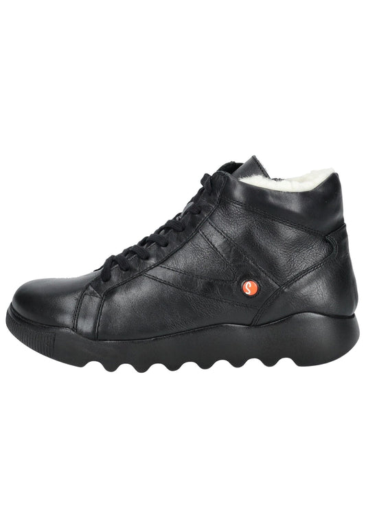 softinos Stiefelette Leder Schwarz Warmfutter