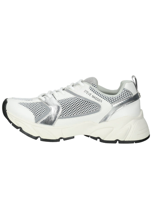 Steve Madden Sneaker Lederimitat/Textil Weiß/Silber
