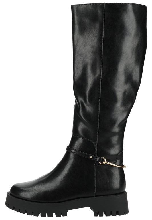 Steve Madden Stiefel Leder Schwarz/Schwarz