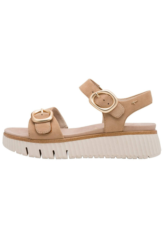 Tamaris Comfort Sandalen Leder Camel/Weiß