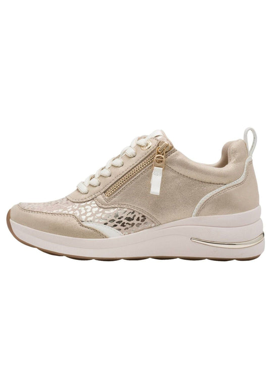 Tamaris Comfort Sneaker Leder/Textil Beige/Weiß