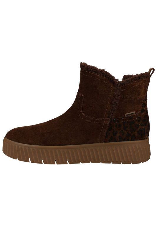 Tamaris Comfort Stiefelette Veloursleder Tobacco Warmfutter