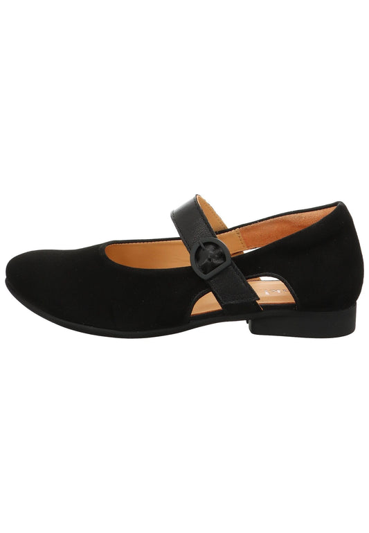 Think! Ballerinas Leder Schwarz Kombi