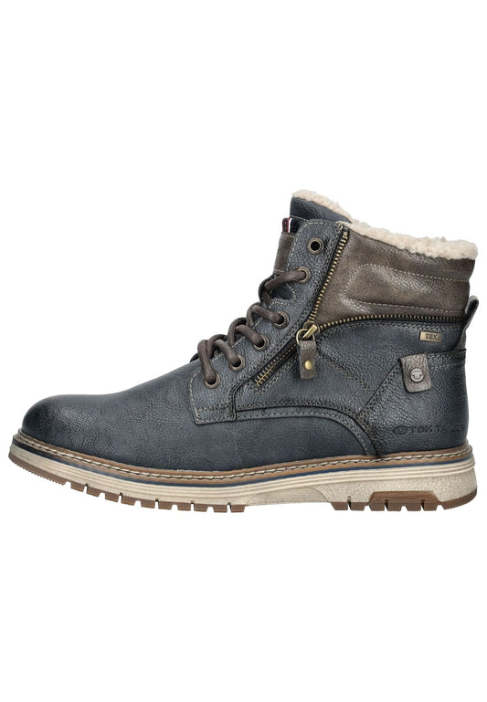 Tom Tailor Stiefelette Lederimitat/Textil Navy Warmfutter