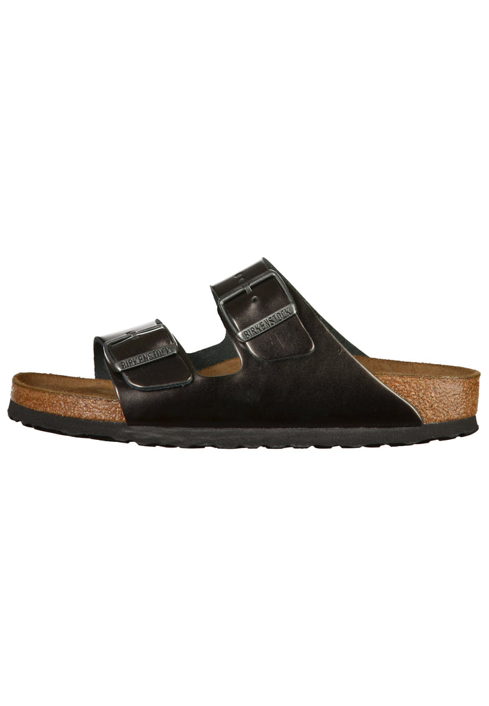 Birkenstock Pantoletten Naturleder Metallic Anthracite - surf4shoes