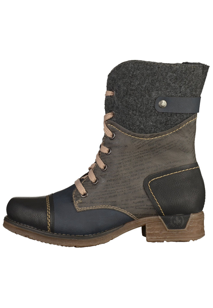Rieker Stiefelette Lederimitat Grau - surf4shoes