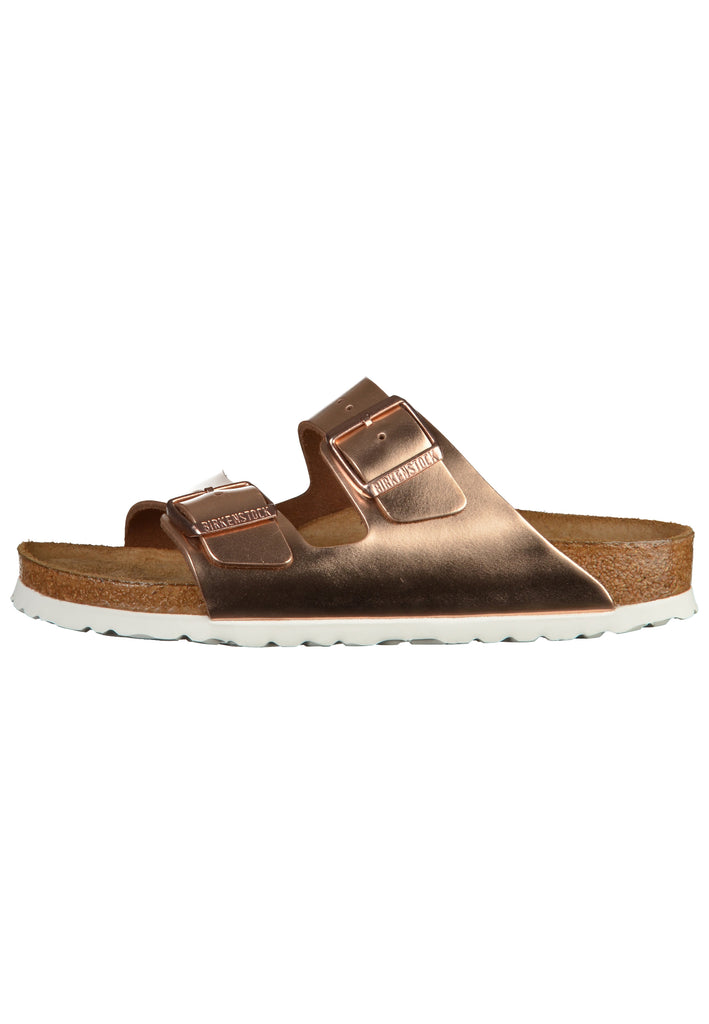 Birkenstock Pantoletten Naturleder Metallic Copper - surf4shoes