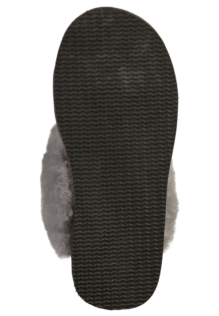 Shepherd Hausschuhe Leder Grau Warmfutter - surf4shoes