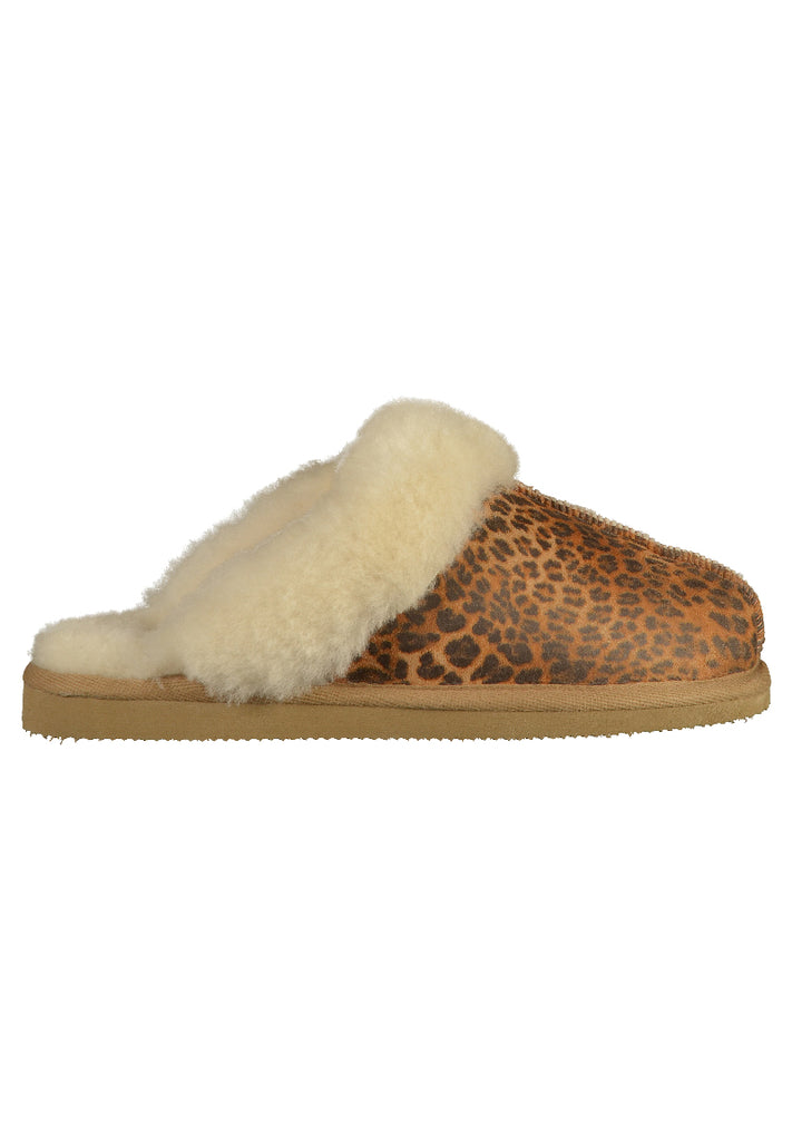 Shepherd Hausschuhe Leder Leopard - surf4shoes