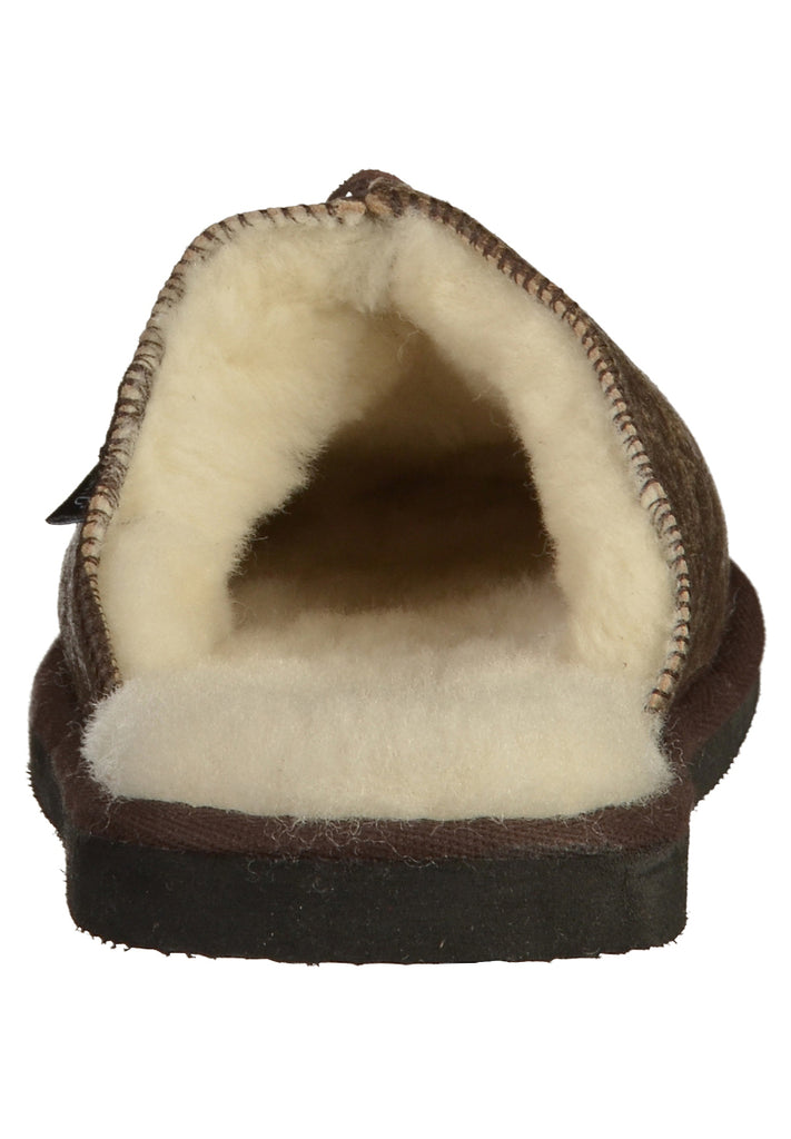 Shepherd Hausschuhe Leder Dunkelbraun Warmfutter - surf4shoes