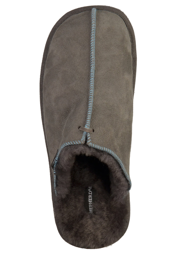 Shepherd Hausschuhe Leder Asphalt - surf4shoes