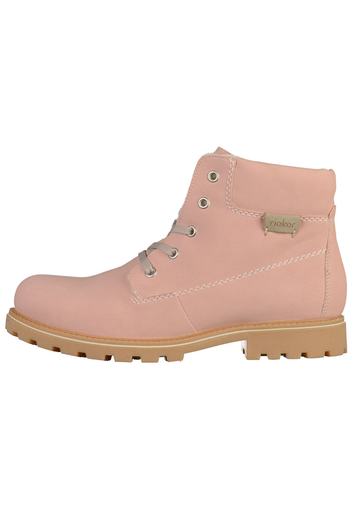 Rieker Stiefelette Lederimitat Rosa - surf4shoes