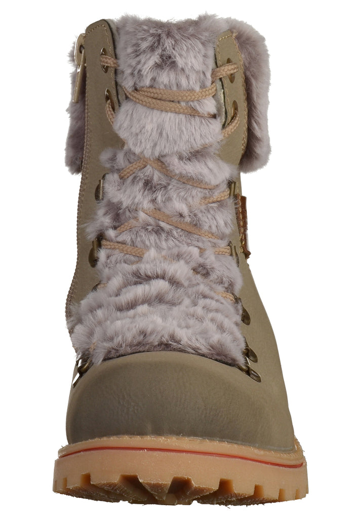 Rieker Stiefelette Lederimitat Beige - surf4shoes