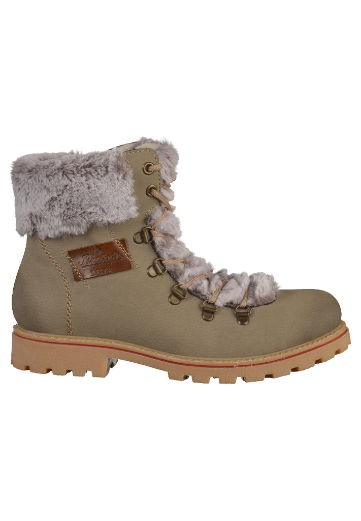 Rieker Stiefelette Lederimitat Beige - surf4shoes