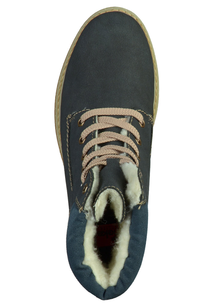 Rieker Stiefelette Lederimitat Blau - surf4shoes