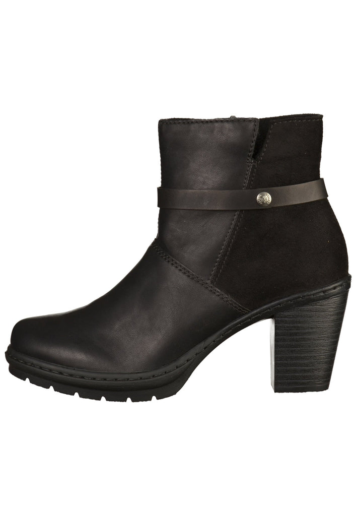 Rieker Stiefelette Lederimitat Schwarz - surf4shoes
