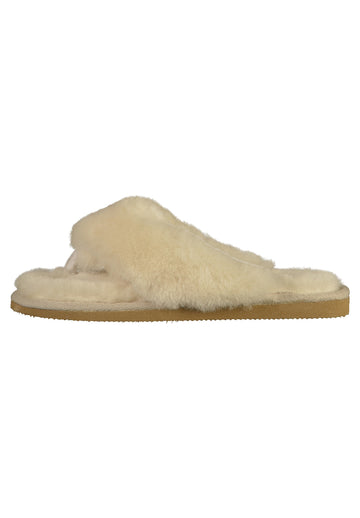 Shepherd Hausschuhe Leder Creme - surf4shoes