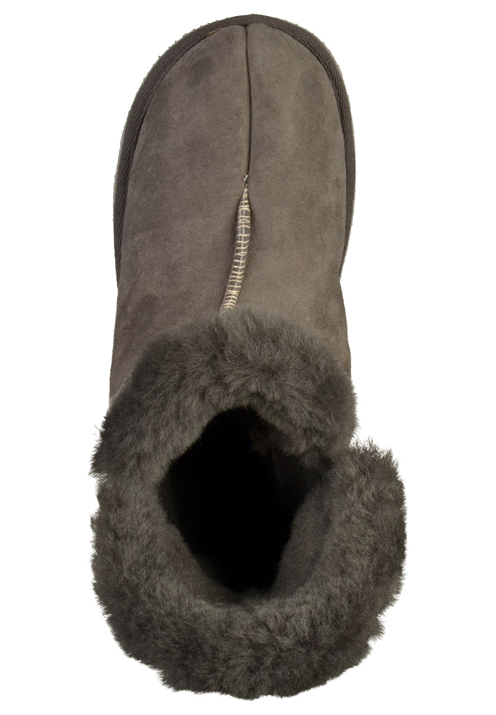 Shepherd Hausschuhe Leder Asphalt - surf4shoes