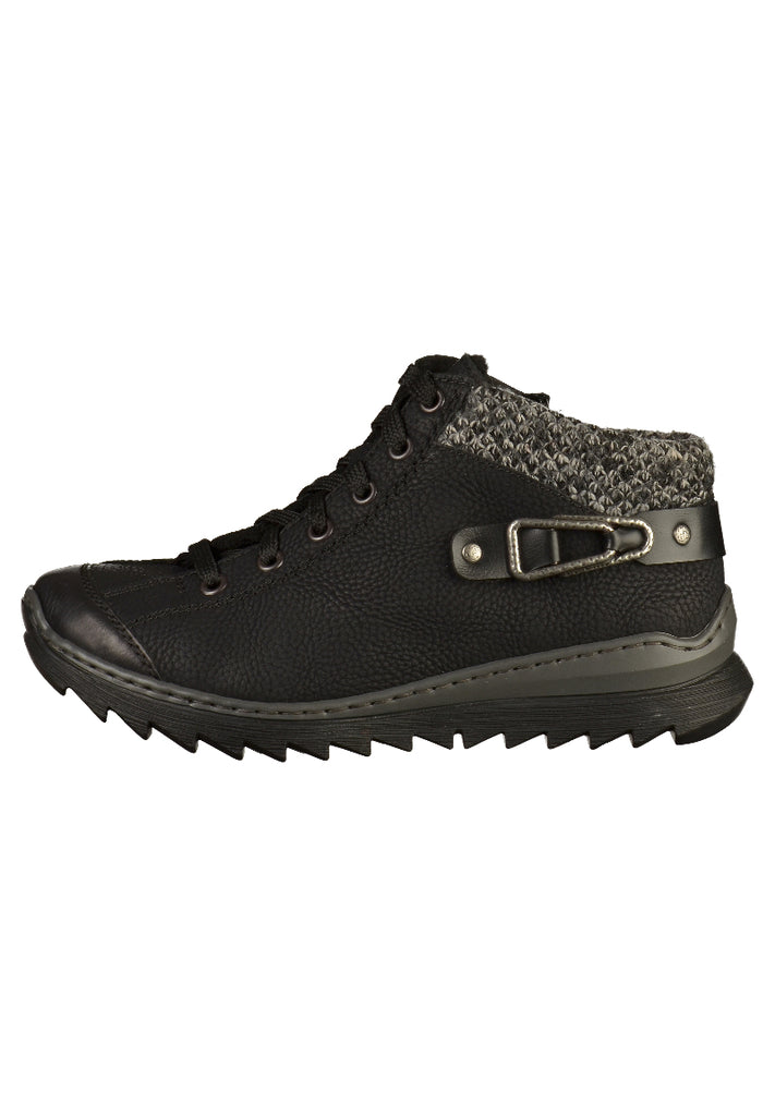 Rieker Halbschuhe Lederimitat Schwarz - surf4shoes
