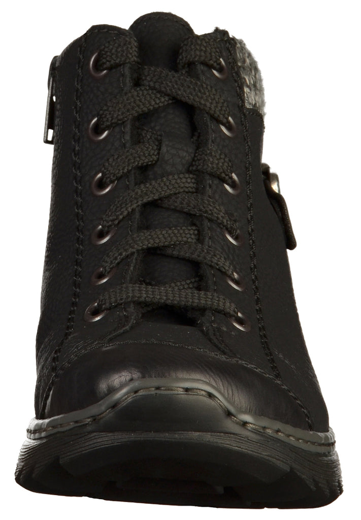 Rieker Halbschuhe Lederimitat Schwarz - surf4shoes