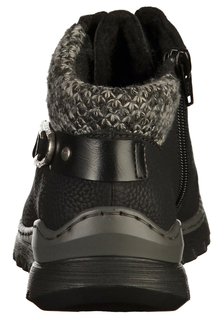 Rieker Halbschuhe Lederimitat Schwarz - surf4shoes