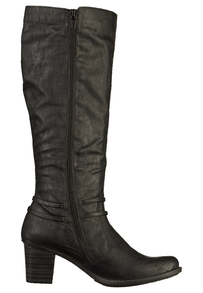 Rieker Stiefel Lederimitat Schwarz - surf4shoes