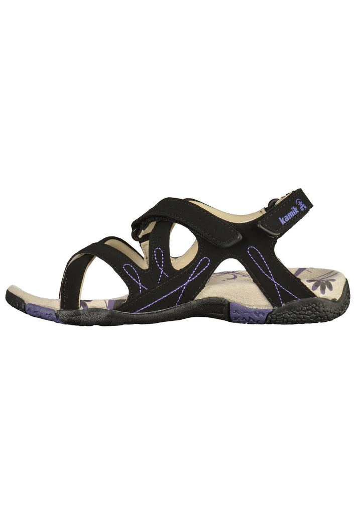 Kamik Sandalen Lederimitat Schwarz - surf4shoes