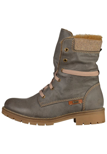 Rieker Stiefelette Lederimitat Grau - surf4shoes