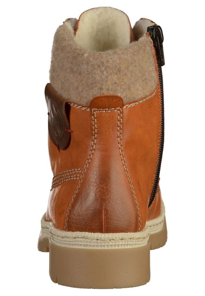 Rieker Stiefelette Lederimitat Braun - surf4shoes