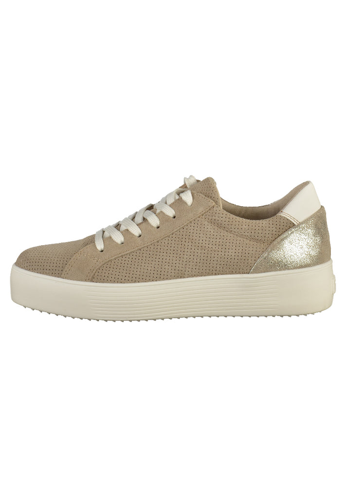 Tamaris Sneaker Leder Taupe - surf4shoes