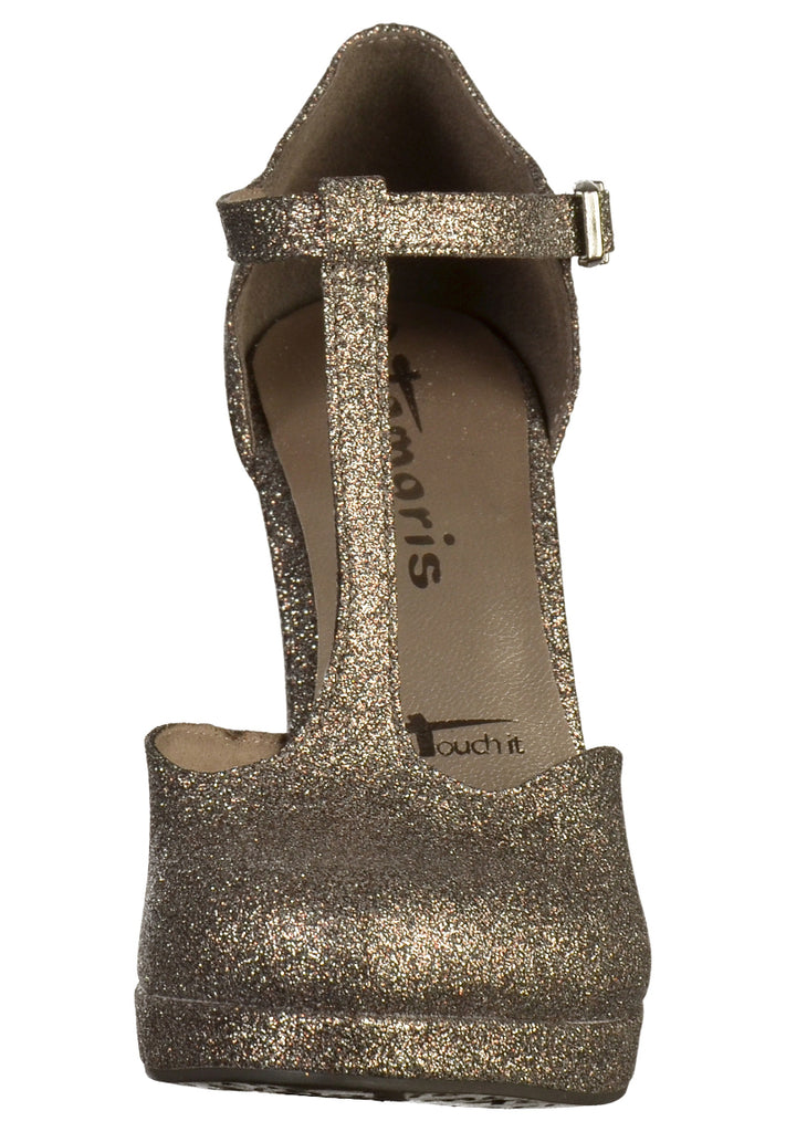 Tamaris Pumps Lederimitat Platinum - surf4shoes