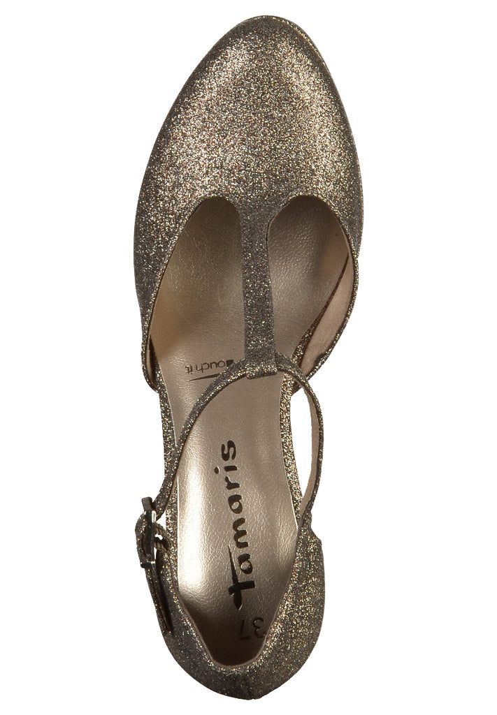 Tamaris Pumps Lederimitat Platinum - surf4shoes