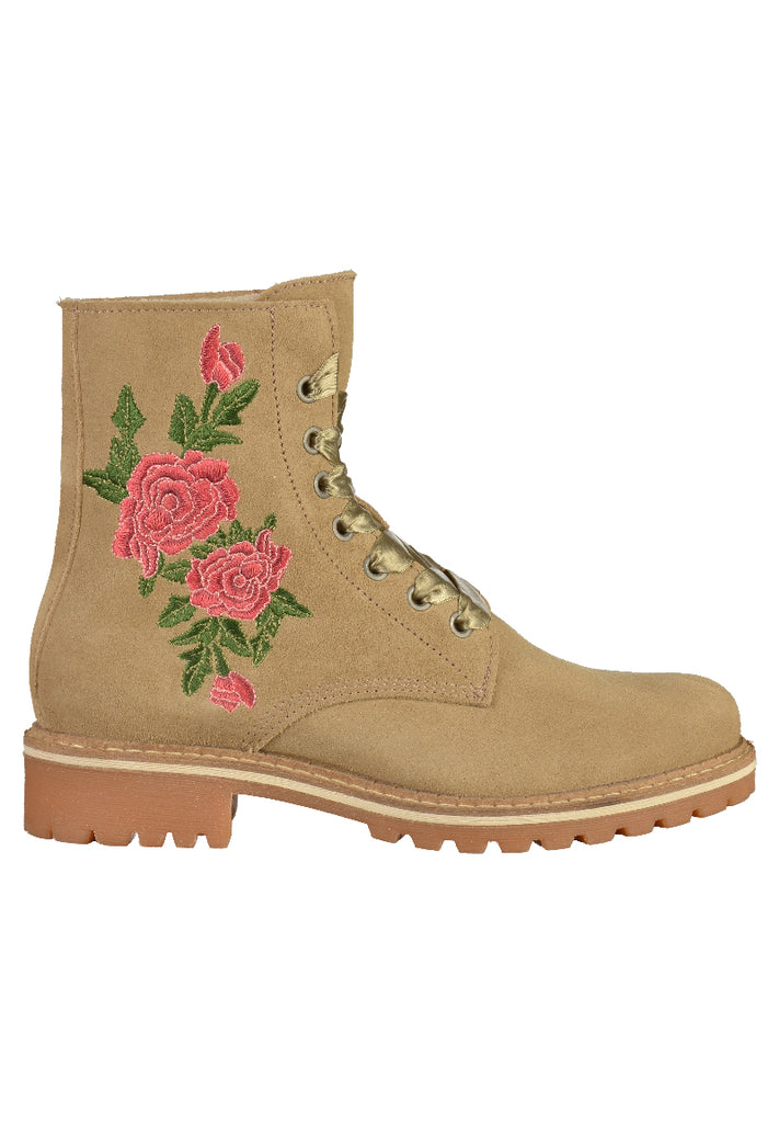 Tamaris Stiefelette Veloursleder Beige - surf4shoes