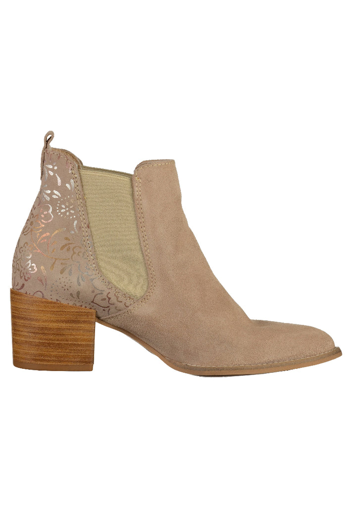 Tamaris Stiefelette Nubukleder Taupe - surf4shoes