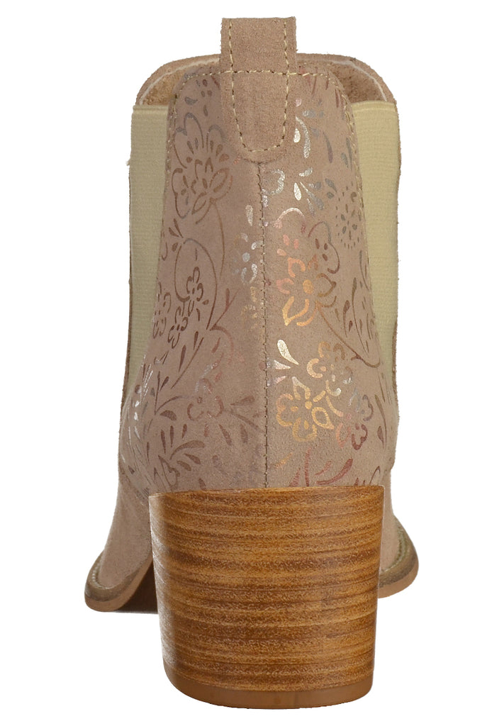 Tamaris Stiefelette Nubukleder Taupe - surf4shoes