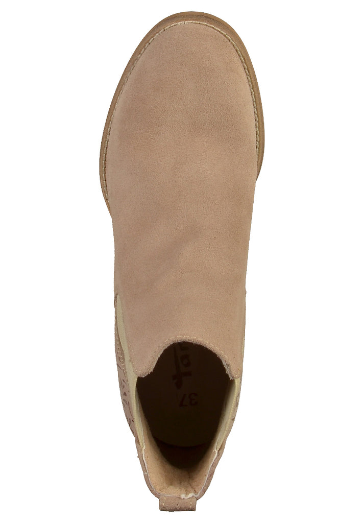 Tamaris Stiefelette Nubukleder Taupe - surf4shoes