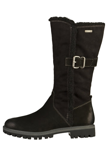 Tamaris Stiefel Leder/Textil Schwarz - surf4shoes