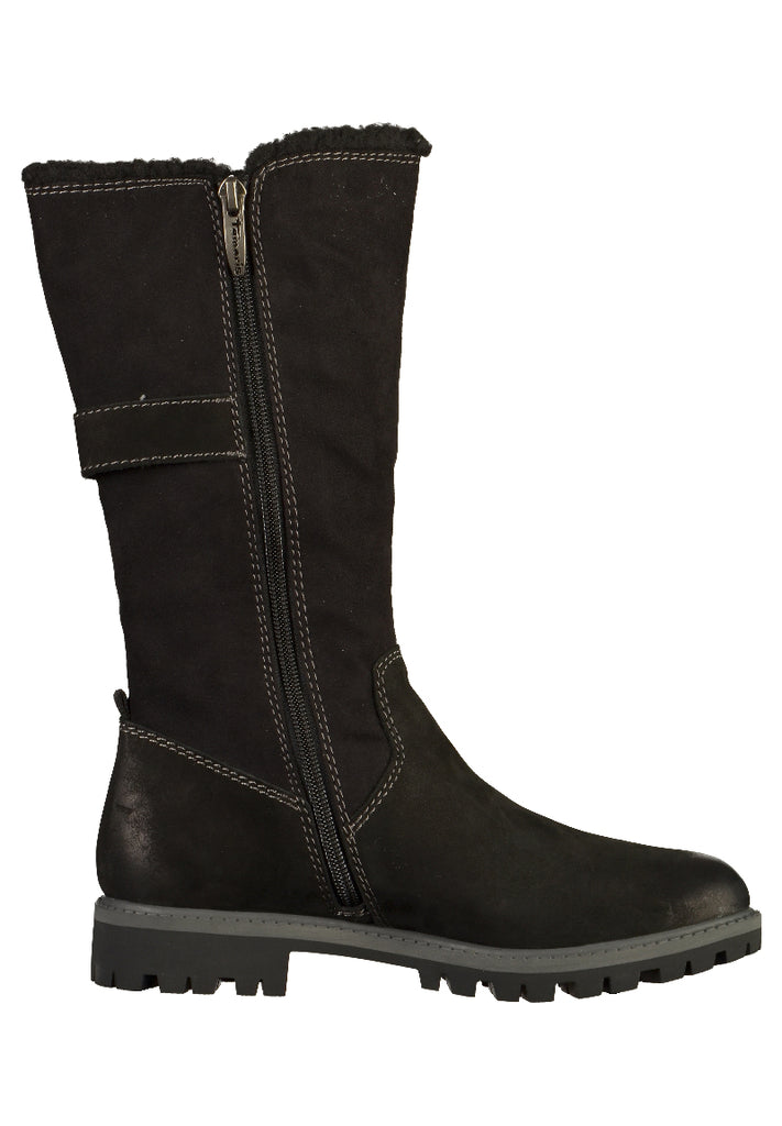 Tamaris Stiefel Leder/Textil Schwarz - surf4shoes