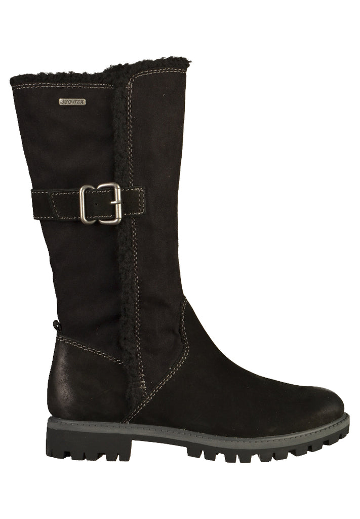 Tamaris Stiefel Leder/Textil Schwarz - surf4shoes
