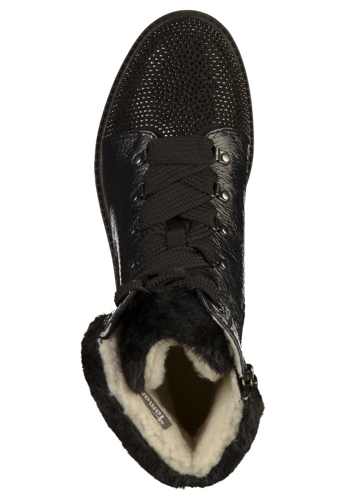 Tamaris Stiefelette Lederimitat Schwarz - surf4shoes